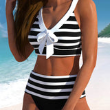Martina | Bikini z wysokim stanem w paski