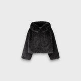 Barbara – Kurtka oversize futro syntetyczne szara