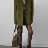 Sofia | Oversize Żakiet w Suede Verde Militare