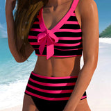 Martina | Bikini z wysokim stanem w paski