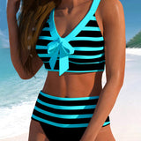 Martina | Bikini z wysokim stanem w paski