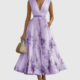 Amelia – Elegancka Plisowana Sukienka Maxi