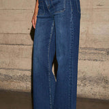 SZEROKIE JEANSY W STYLU CHIC