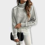 Joanna – Sweter Casual z Wysokim Kołnierzem