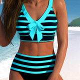 Martina | Bikini z wysokim stanem w paski