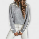 Joanna – Sweter Casual z Wysokim Kołnierzem