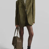 Sofia | Oversize Żakiet w Suede Verde Militare