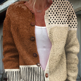 Eloise | Kardigan z guzikami i panelami w patchwork