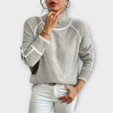 Joanna – Sweter Casual z Wysokim Kołnierzem