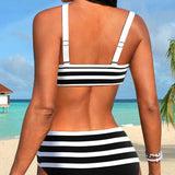 Martina | Bikini z wysokim stanem w paski