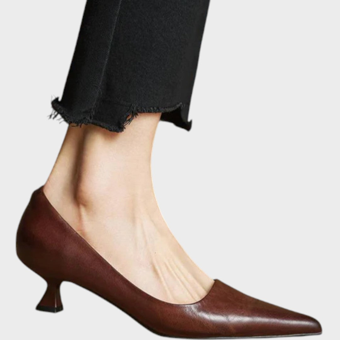 Ali | Skórzane Buty na Obcasie