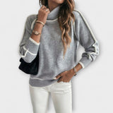 Joanna – Sweter Casual z Wysokim Kołnierzem