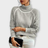 Joanna – Sweter Casual z Wysokim Kołnierzem