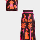 Sloan Zestaw Top i Spódnica Krótka Coconut Palm