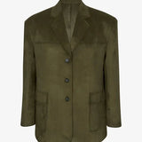 Sofia | Oversize Żakiet w Suede Verde Militare