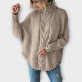 Magda – Sweter z Motywem Warkocza