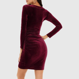 Zofia - Elegancka Mini Sukienka z Aksamitnego Materiału