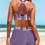 Nieves | Bikini z wysokim stanem w prążki