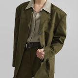 Sofia | Oversize Żakiet w Suede Verde Militare