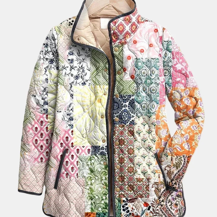 Suri | Casual Floral Print Quilted Jacket