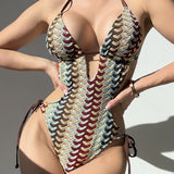 Luana - JEDNOCZĘŚCIOWY STRÓJ KĄPIELOWY Z WZOREM CROCHET