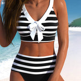 Martina | Bikini z wysokim stanem w paski