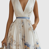 Amelia – Elegancka Plisowana Sukienka Maxi