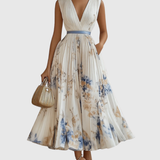 Amelia – Elegancka Plisowana Sukienka Maxi