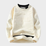 Sweter z teksturowanym wzorem w stylu abstrakcyjnym