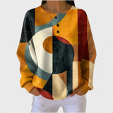 Léa - Sweter z geometrycznym wzorem retro