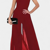 Nadia Mono Elegante bez Rękawów z Przezroczystym Przodem