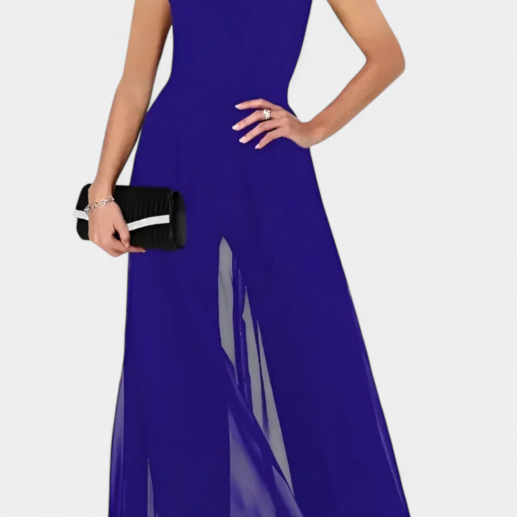 Nadia Mono Elegante bez Rękawów z Przezroczystym Przodem