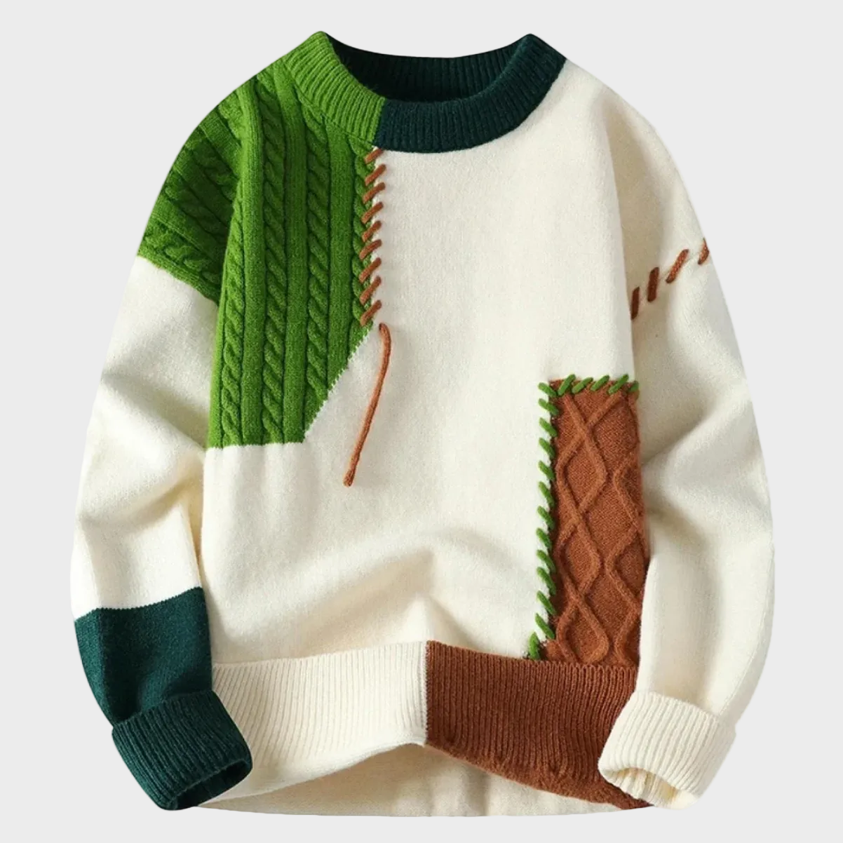Tomasz | Sweter patchworkowy