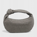 Lila Średnia Torebka Woven z Detalem Węzła