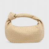 Lila Średnia Torebka Woven z Detalem Węzła