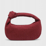 Lila Średnia Torebka Woven z Detalem Węzła