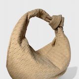 Lila Średnia Torebka Woven z Detalem Węzła
