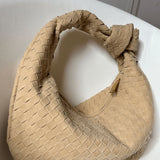 Lila Średnia Torebka Woven z Detalem Węzła