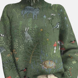 Katarzyna - Sweter z kwiatowym wzorem w stylu vintage