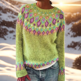 Ginevra – Sweter z wygodnej dzianiny z detalem Fair Isle