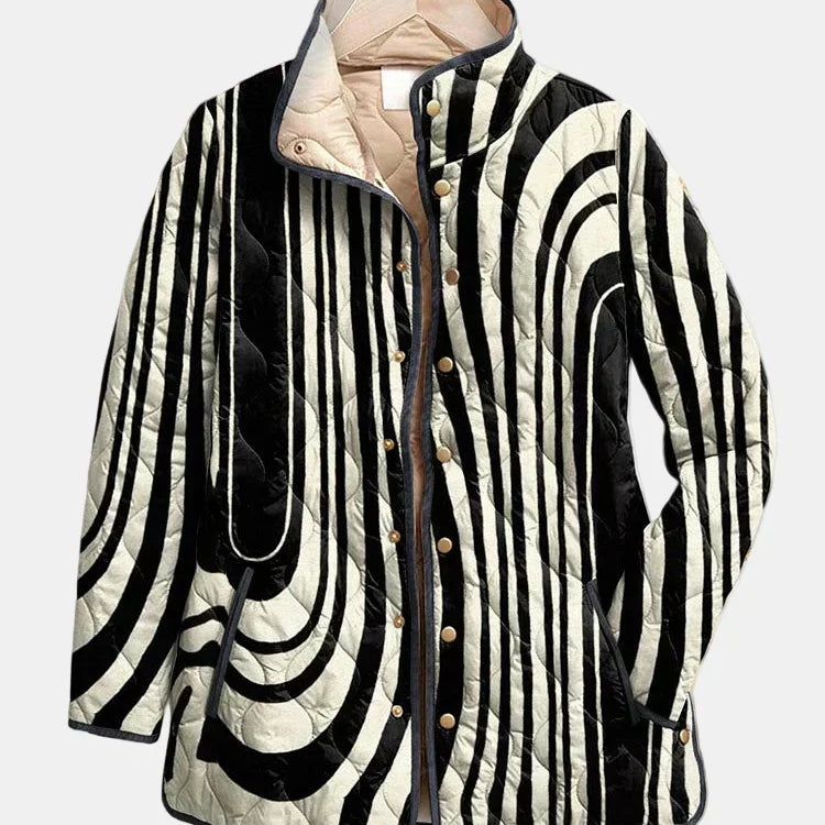 Soraya | Casual Quilted Jacket with Abstract Geometric Design