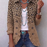 Donatella | Vintage leopard print jacket with ruffles
