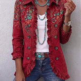 Carlotta | Boho stylizowana kurtka w paisley z falbanami