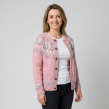 Patrycja - Kardigan z szerokim splotem w elegancki wzór