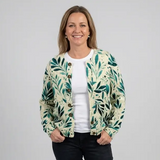 Joanna – Elegancki kardigan z liściastym wzorem