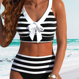 Martina | Bikini z wysokim stanem w paski