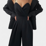 Romily Mono Sexy z Ramiączkami i Szeroką Nogawką Elegancki