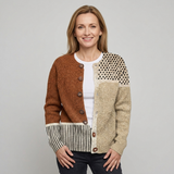 Eloise | Kardigan z guzikami i panelami w patchwork