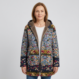 Elena - Boho Kwiatowy Sherpa Bluza z Kapturem