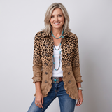 Donatella | Vintage leopard print jacket with ruffles